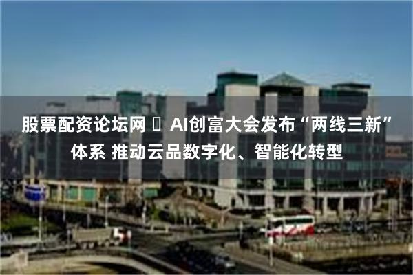 股票配资论坛网 ​AI创富大会发布“两线三新”体系 推动云品数字化、智能化转型