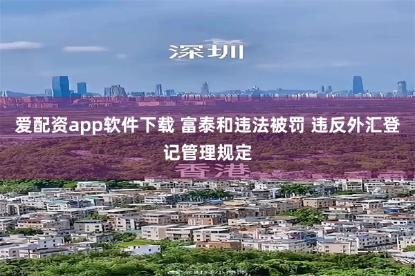 爱配资app软件下载 富泰和违法被罚 违反外汇登记管理规定